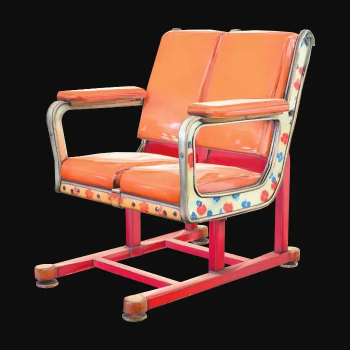 3D model for Vintage Orange Theater Seats