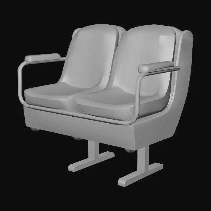 3D model for Twin Orange Amusement Seats