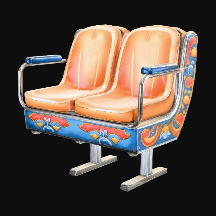 3D model for Twin Orange Amusement Seats