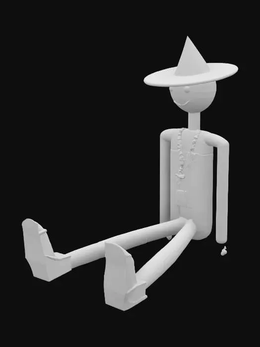 3D model for Sitting scarecrow