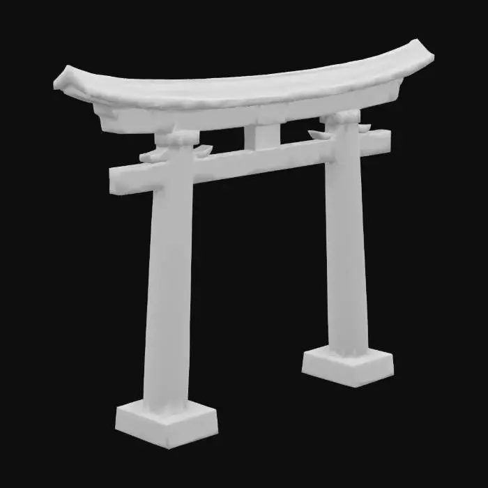 3D model for create a japanese torii gate that has been weathered and corroded 