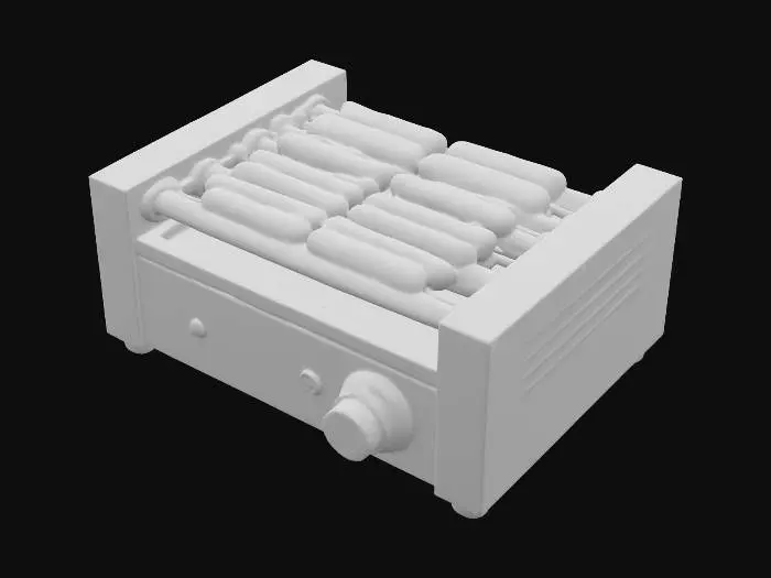 3D model for Hot Dog Roller Grill, #PBR#