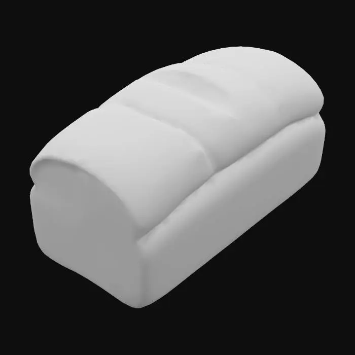 3D model for 3D model of a simple bread loaf, full loaf
