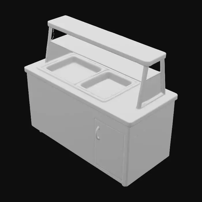 3D model for Stainless Steel Food Service Counter, #PBR#