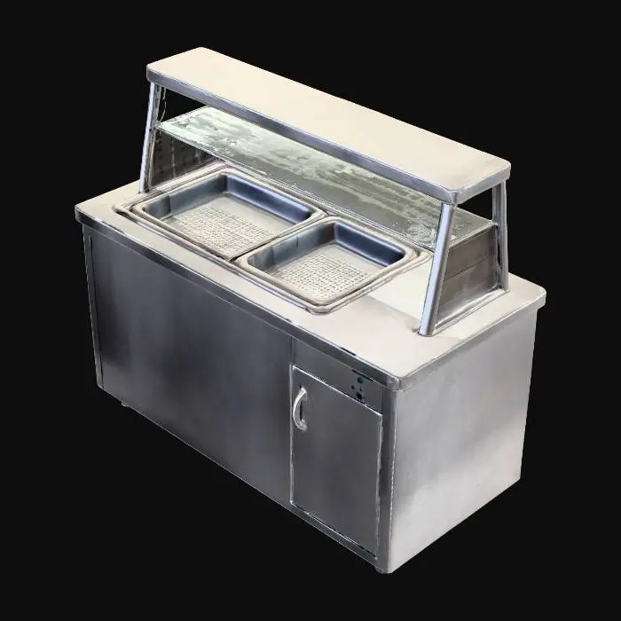 3D model for Stainless Steel Food Service Counter, #PBR#