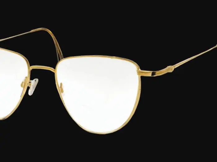3D model for wire framed glasses with gold frames
