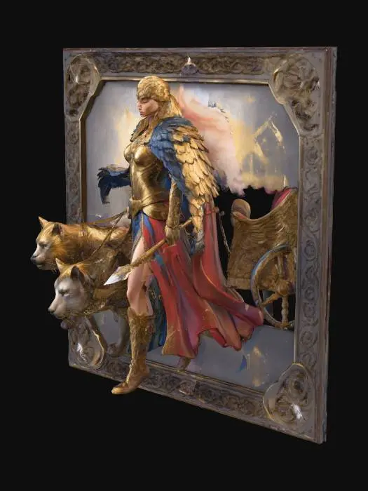 3D model for Freya Wood Cut Frame