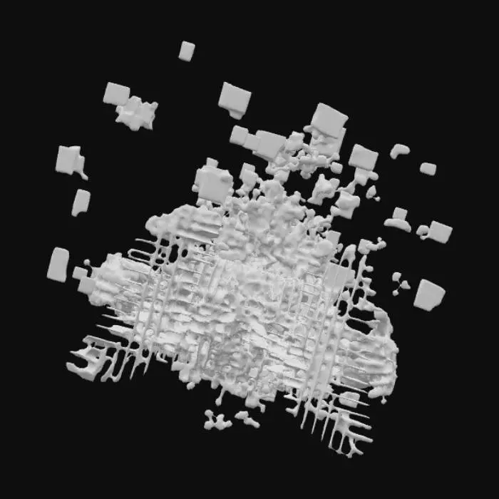 3D model for Humanoid Form: Glitch resembles a dark, shadowy silhouette—similar in shape to the entity Seek.

Glitchy Protrusions: Its body is adorned with multiple purple cube-like fragments jutting out.

Scan-Line Texture: The surface is overlaid with black scan-line patterns.

Glitch Aura: Surrounding Glitch is a dynamic aura—vivid pixelated squares radiating bright pink and purple light