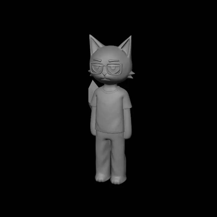 3D model for Blue Cat with Glasses