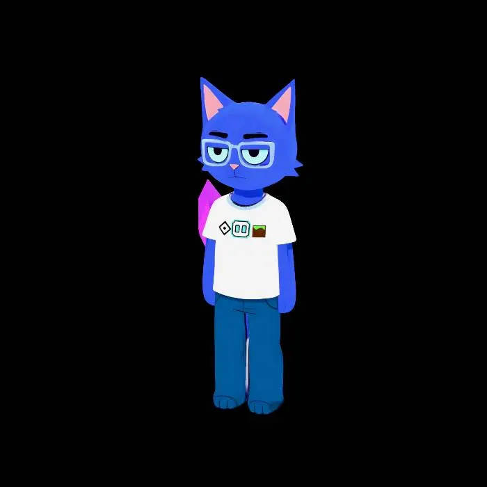 3D model for Blue Cat with Glasses