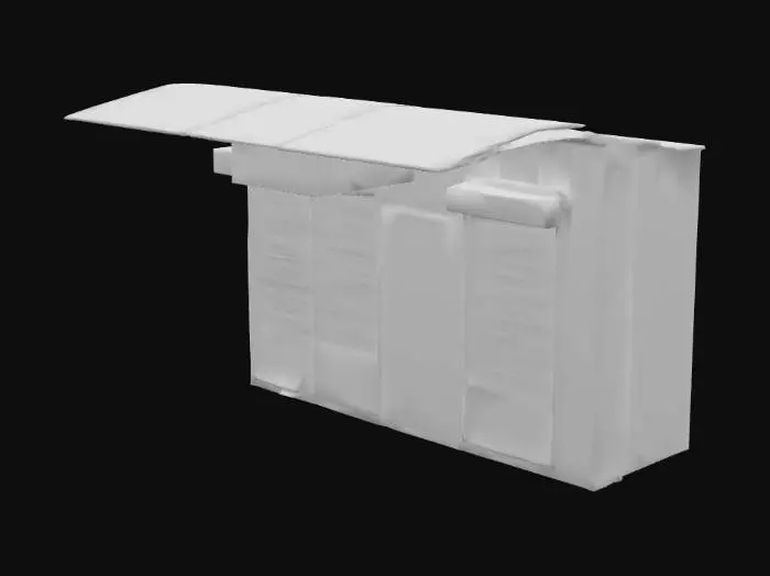 3D model for Closed Kiosk in Green