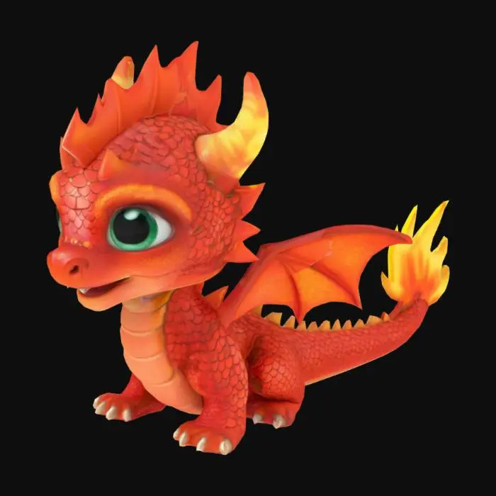 3D model for quiero una armadrua de escamas de dragon de color rojo de dragon de fuego que te de resistencia al fuego que se vea como pelicula de pixar con estilo de ralph el demoledor 