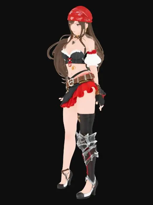 3D model for Pirate Warrior Princess