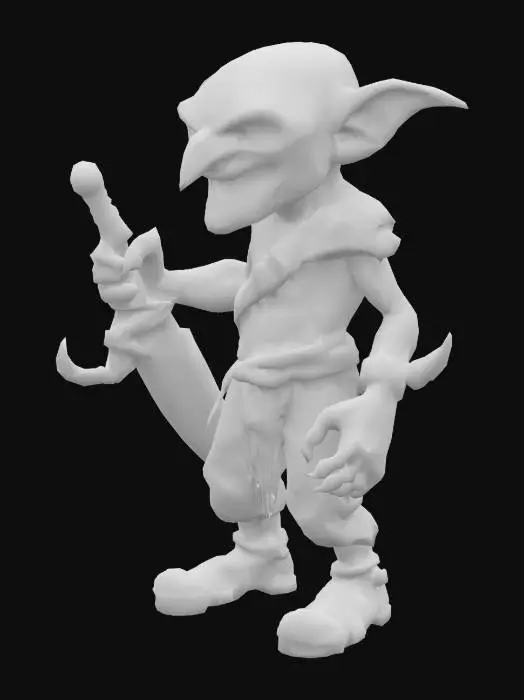 3D model for a green hostlie goblin