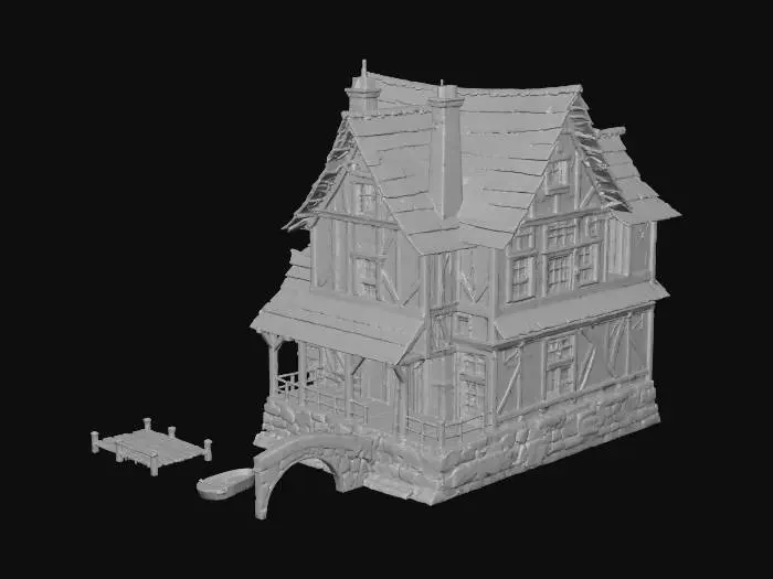 3D model for Tranquil Watermill Retreat