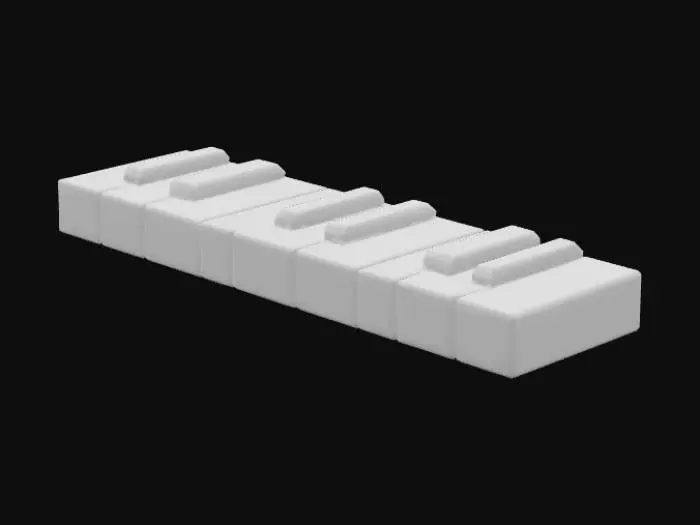3D model for i want only create singled white piano key