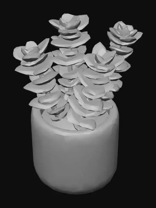 3D model for Crassula perforata (String of Buttons)