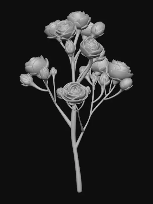 3D model for Spray rose stem