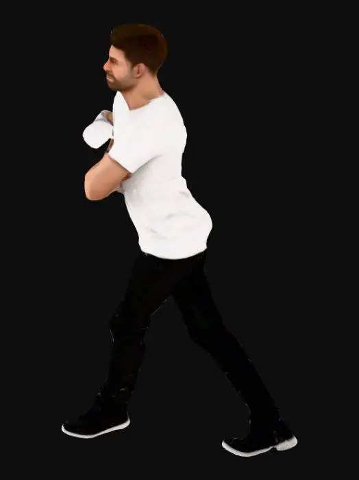 3D model for create a 3D model of man with default tshirt and pant it should be high quality ultra realistic , highly detailed, with pose