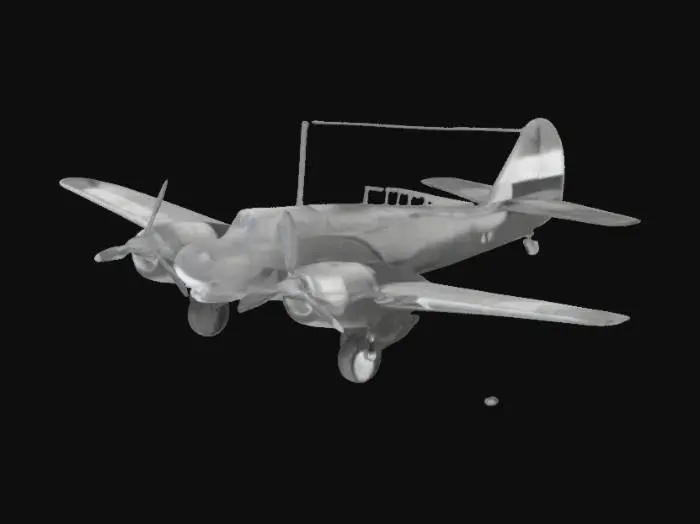 3D model for Vintage Aircraft on Airfield, martin b10 bomber twin engine, long canopy , bubble canopy at front, Netherlands east indies airforce, 1940