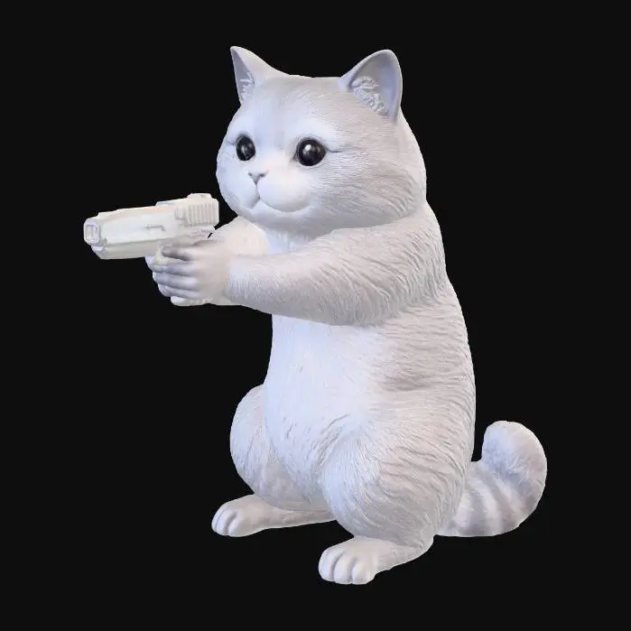 3D model for Armed and Adorable Kitten