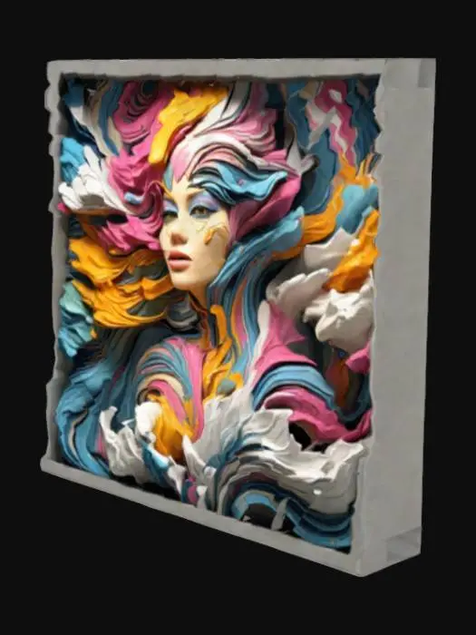 3D model for Vibrant Whirlwind Portrait