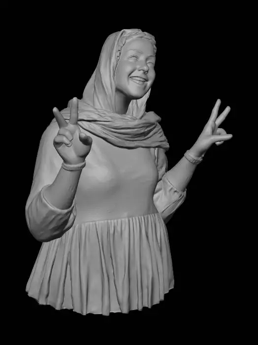 3D model for Sunny Smile with a Yellow Scarf