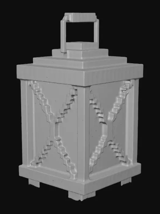 3D model for Make me a medieval lantern in pixel art