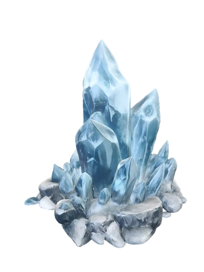 Azure Crystal Spire - Mineral 3D model, vytvořený pomocí AI