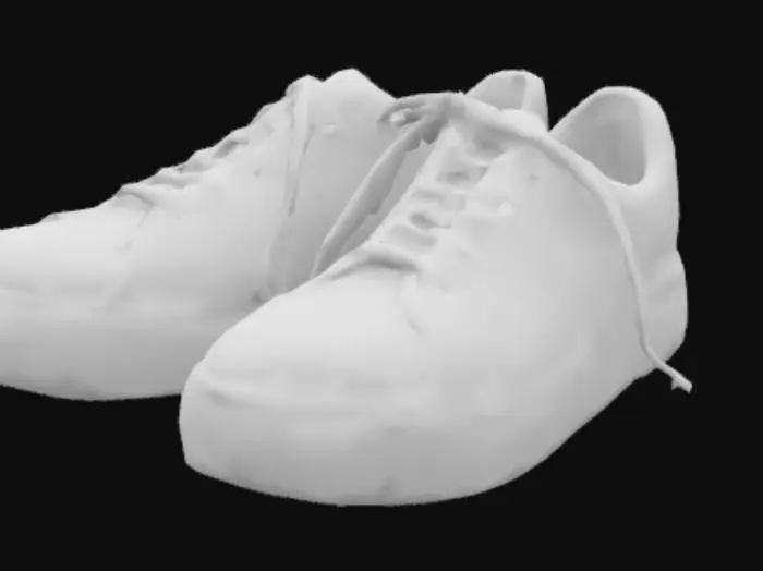3D model for worn out sneakers, white, open leshes