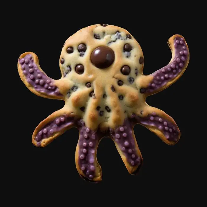 3D model for Octopus chocolate chip cookie , the octo-pookie