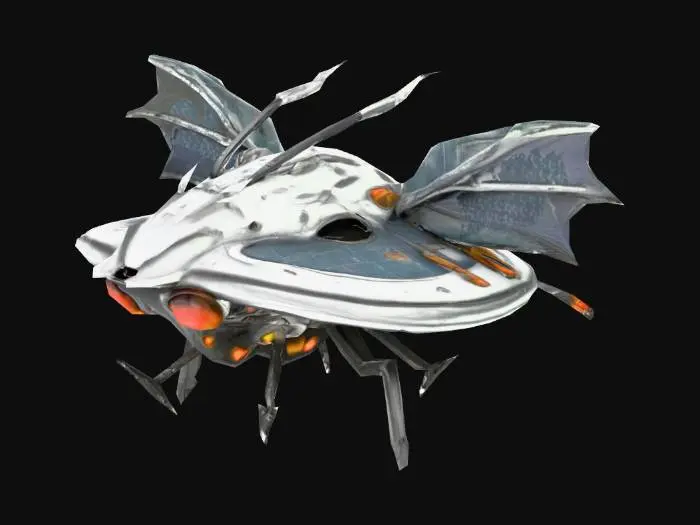 3D model for An evil flying saucer with features of a bug.