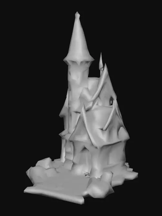 3D model for #Halloween2025#, ultra detailed fantasy medieval house in Castlevania style, game style, enhanced colors