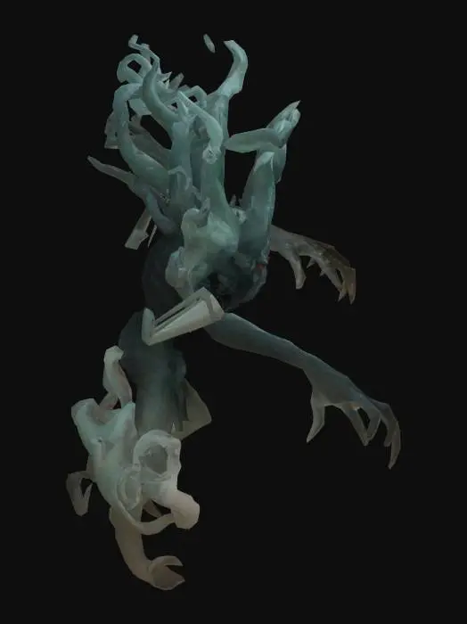3D model for Barely humanoid creature called Nyarlathotep. Feature swirling mists, multiple eyes, and fluid, ever-changing forms that reflect the chaos of the Cthulhu Mythos. Abhorrent, non-Euclidian geometry. 