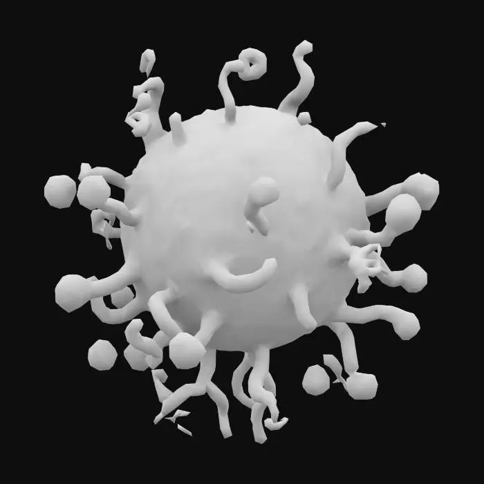 3D model for A low-poly "Yog-Sothoth", an eldritch entity from the Cthulhu mythos. The model should depict a shifting mass of interlocking, luminous orbs of varying sizes, each orb encased in a semi-translucent membrane that pulses with unearthly energy. The orbs are interconnected by tendrils of shimmering, iridescent light, constantly writhing and shifting in impossible geometries. The texture should be both organic and otherworldly, with a faint glow emanating from within, evoking cosmic omniscience.