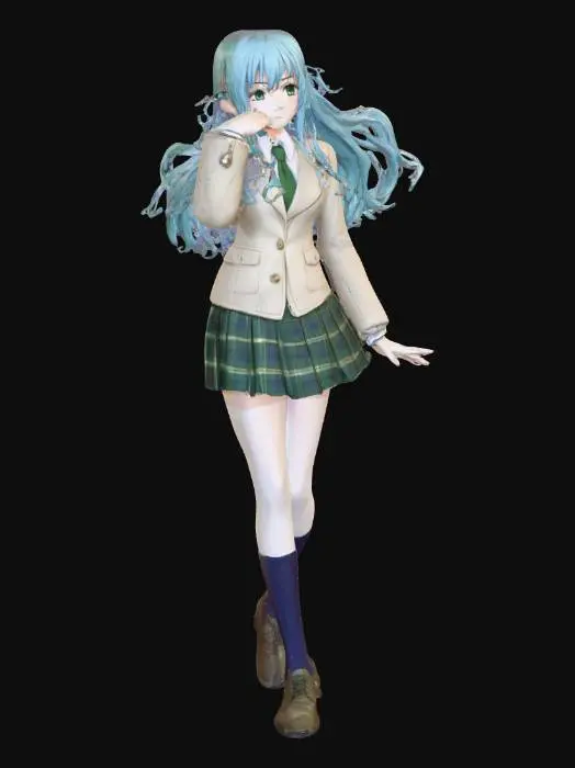 3D model for Serene Schoolgirl
