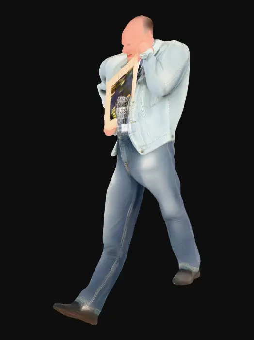 3D model for Man with Monet Water Lilies Print