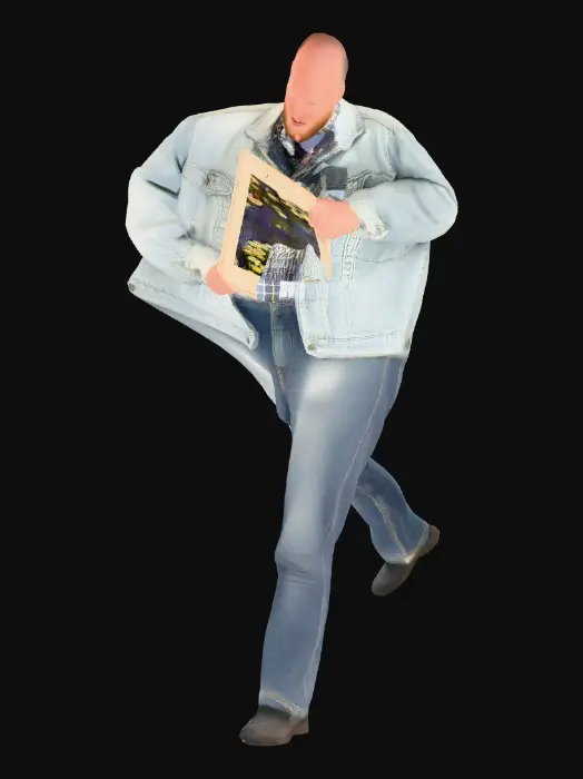 3D model for Man with Monet Water Lilies Print