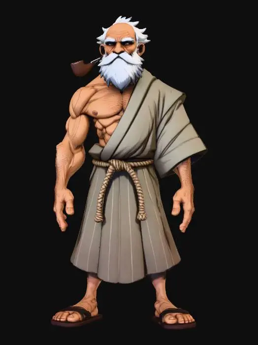 3D model for Old monk warrior