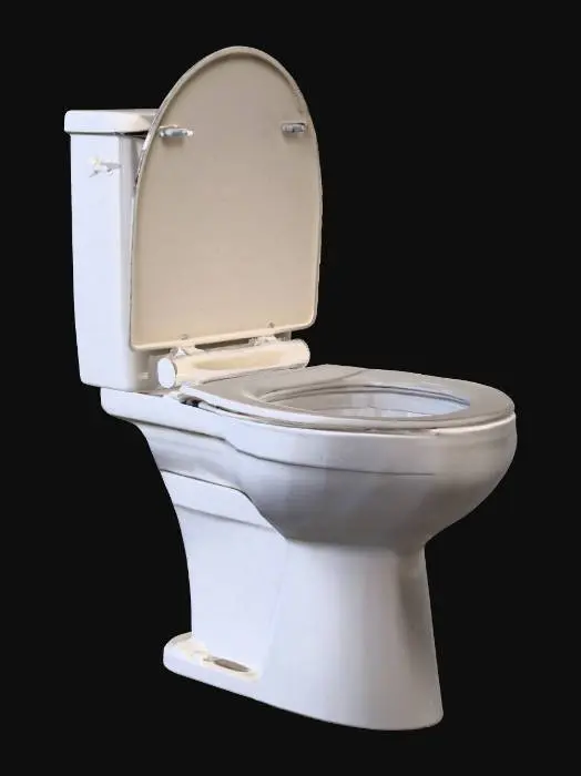 3D model for 一般的な洋式トイレ。
便座とカバーが開いており、水がためられるように配管構造も作る。
目に見えない場所である「せき」も作る。