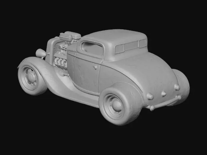 3D model for a traditional 1950s hotrod car