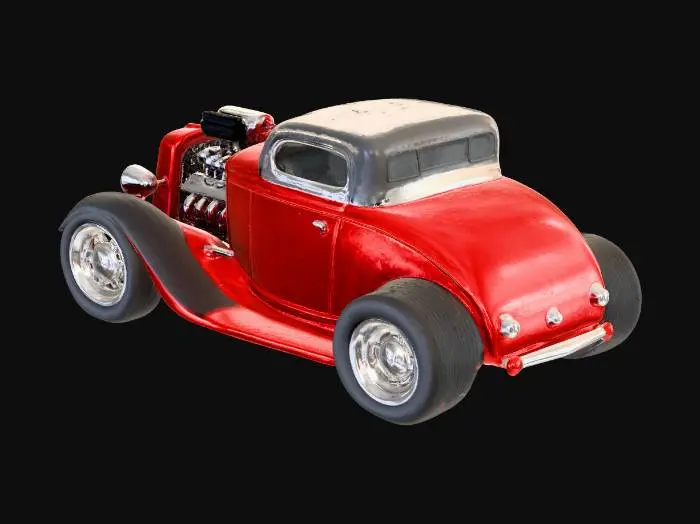 3D model for a traditional 1950s hotrod car