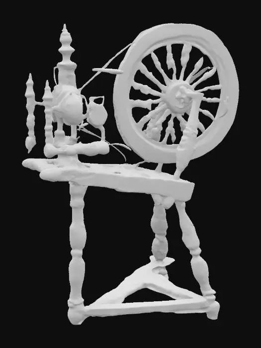 3D model for Cursed spinning wheel stylized game asset