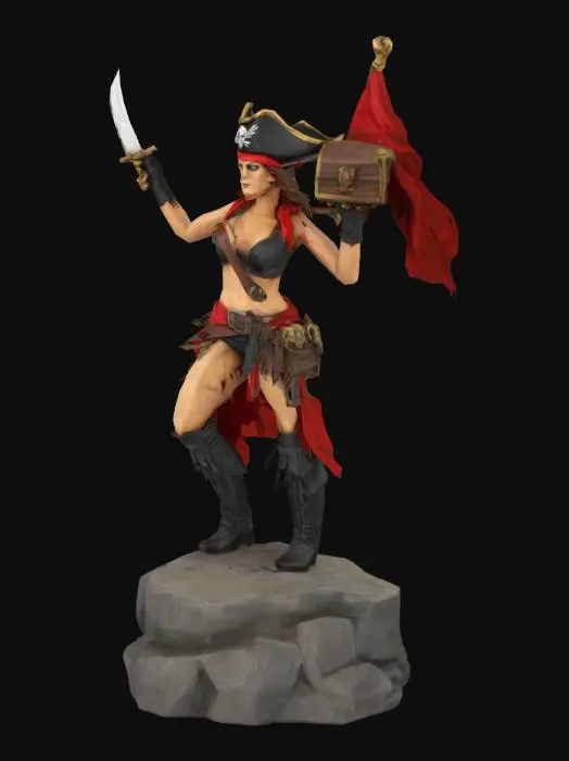3D model for (USA) the Statue of Liberty has a badass female pirate captain, #emblem#