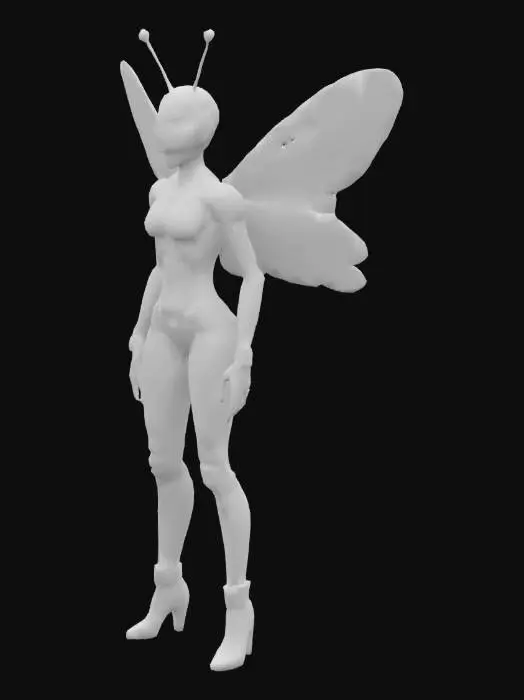 3D model for (Texas) A Cyberpunk Bee As A Humanoid female Gangster, #emblem#