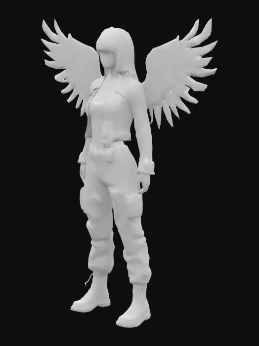 3D model for (Texas) A Cyberpunk Bee As A Humanoid female Gangster, #emblem#