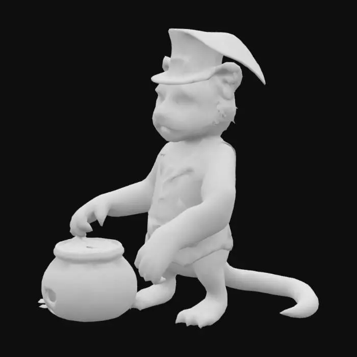 3D model for (Ireland) a tiger as a leprechaun, #emblem#