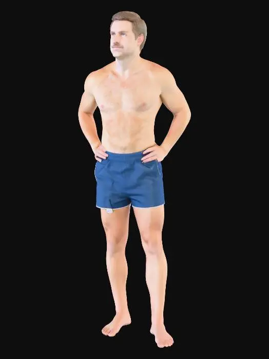 3D model for Man in Blue Shorts