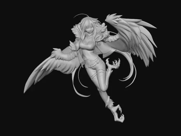 3D model for Winged Woman in Tight Jeans