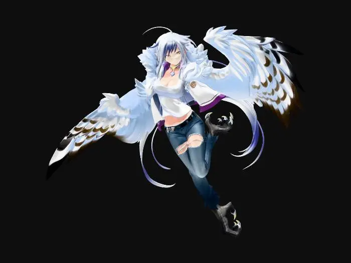 3D model for Winged Woman in Tight Jeans
